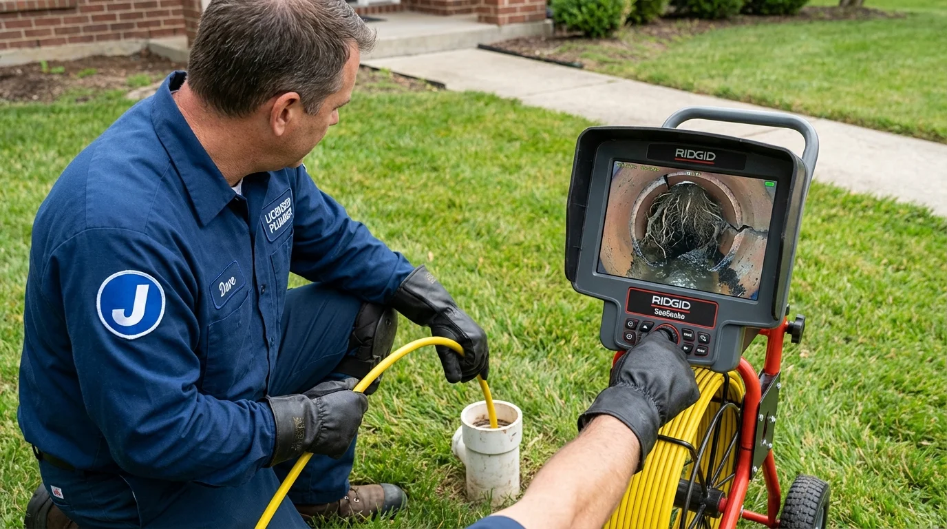 Sewer camera inspection being performed by Johns Plumbing LLC in Poland